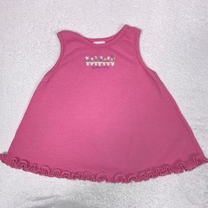 Vintage Oshkosh garden party pink waffle ruffle tank size 5